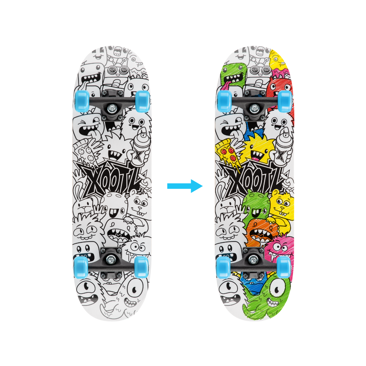 Sketch Ya Deck - 28" Colour in Skateboard