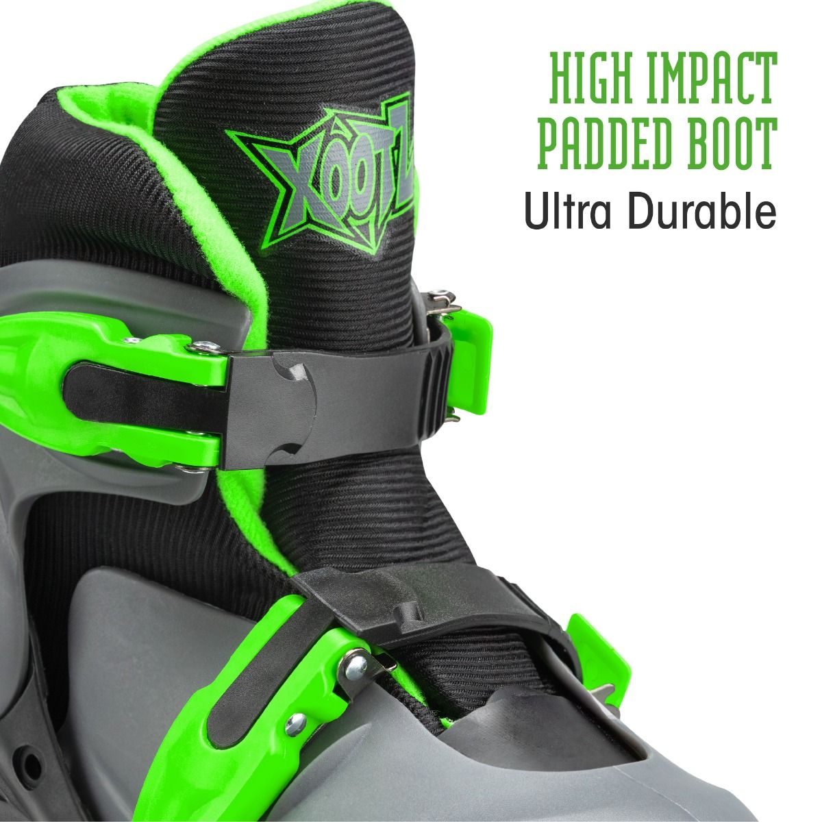 LED Roller Skates, Adjustable Quad Skates - Green